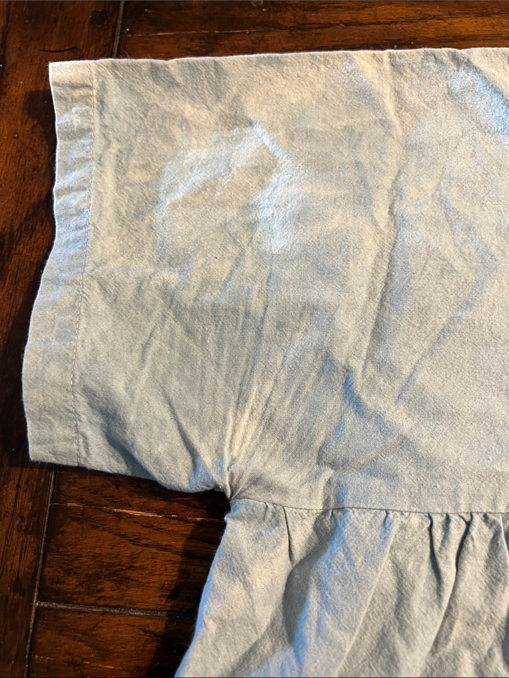 Hey Johanna Handmade & Hand-Dyed Baby Blue Cropped Peplum Button Up Top - Picture 6 of 12